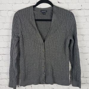 Lands End Gray L(14-16) Cardigan